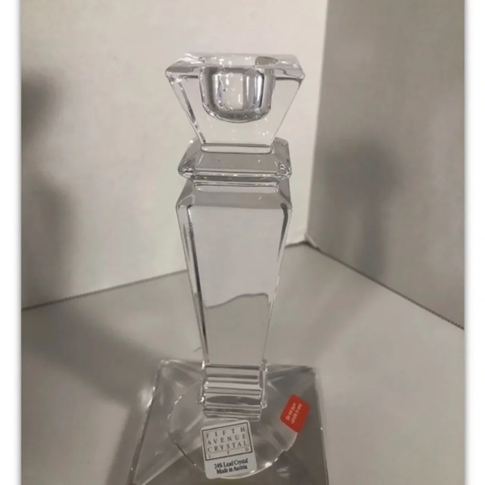 Fifth Avenue Crystal Ltd, 5 1/2 Pillar Candle stick Holder Pair